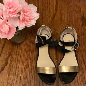 Enzo Angiolini black and gold sandal
